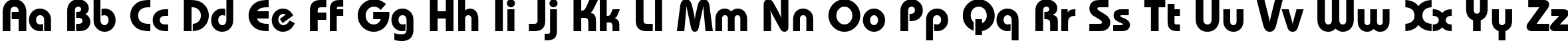 Пример написания английского алфавита шрифтом font51