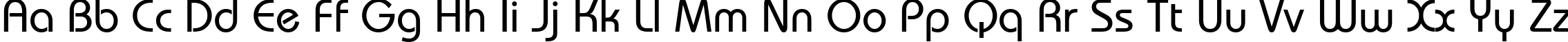 Пример написания английского алфавита шрифтом font54
