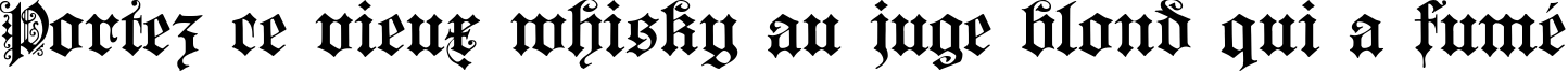 Пример написания шрифтом Fortuna Gothic FlorishC текста на французском