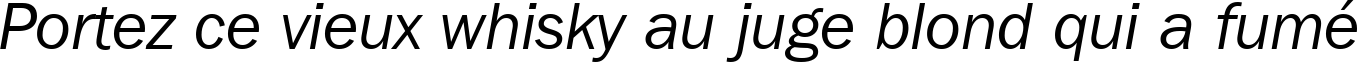 Пример написания шрифтом Franklin Gothic ITC Book Italic BT текста на французском