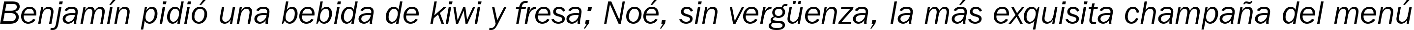 Пример написания шрифтом Franklin Gothic ITC Book Italic BT текста на испанском