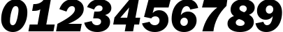 Пример написания цифр шрифтом Franklin Gothic ITC Heavy Italic BT