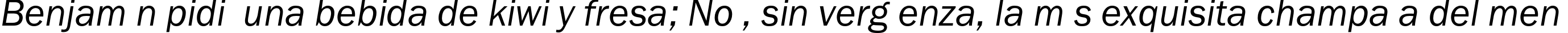 Пример написания шрифтом FranklinGothicBookC Italic текста на испанском