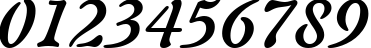 Пример написания цифр шрифтом Freeform 721 Bold Italic BT
