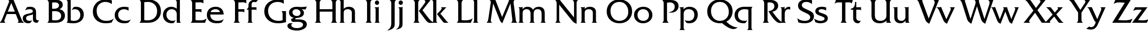 Пример написания английского алфавита шрифтом FrizQuadrataCTT Пример написания английского алфавита шрифтом FrizQuadrataCTT