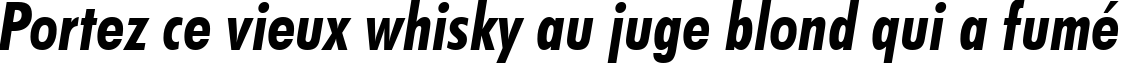 Пример написания шрифтом Futura Bold Condensed Italic BT текста на французском