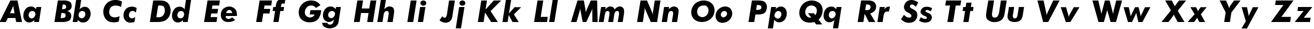 Пример написания английского алфавита шрифтом Futura-Bold-Italic