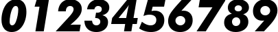 Пример написания цифр шрифтом Futura Bold Italic BT