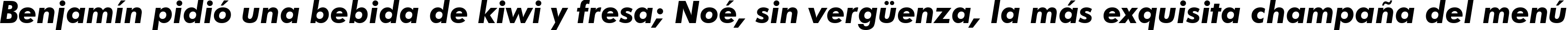 Пример написания шрифтом Futura Bold Italic BT текста на испанском