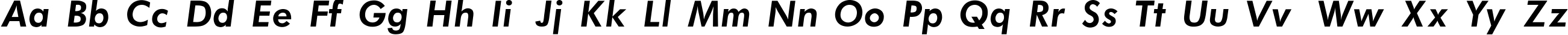 Пример написания английского алфавита шрифтом Futura_Book-Bold-Italic