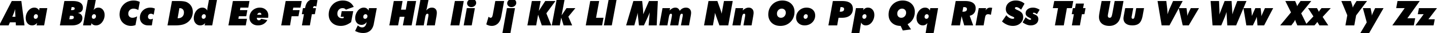 Пример написания английского алфавита шрифтом Futura Extra Black Italic BT