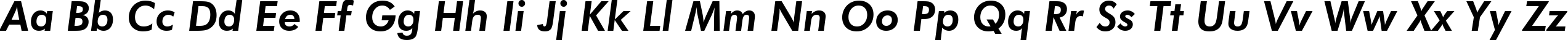 Пример написания английского алфавита шрифтом Futura Heavy Italic BT
