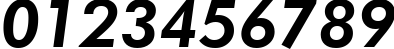Пример написания цифр шрифтом Futura Heavy Italic BT