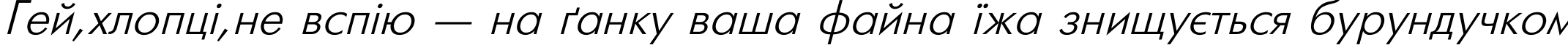 Пример написания шрифтом Futuris Italic текста на украинском Пример написания шрифтом Futuris Italic текста на украинском