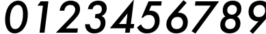 Пример написания цифр шрифтом FuturisC Italic Пример написания цифр шрифтом FuturisC Italic