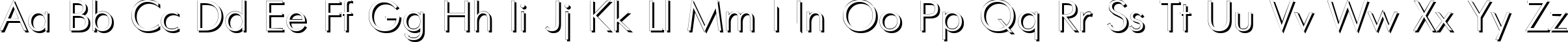 Пример написания английского алфавита шрифтом FuturisShadowC