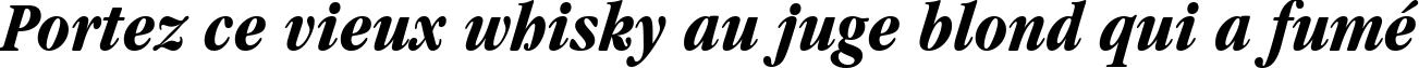 Пример написания шрифтом Garamond ITC Bold Condensed Italic BT текста на французском