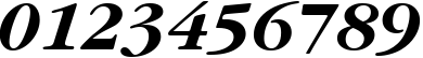 Пример написания цифр шрифтом Garamond ITC Bold Italic BT