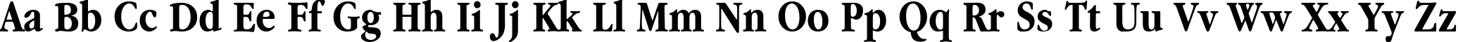 Пример написания английского алфавита шрифтом Garamond Narrow Bold