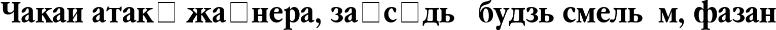 Пример написания шрифтом Garamond Narrow Bold текста на белорусском