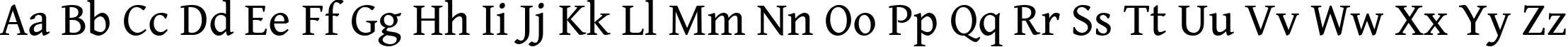 Пример написания английского алфавита шрифтом Gentium Book Basic