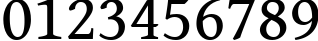 Пример написания цифр шрифтом Gentium Book Basic