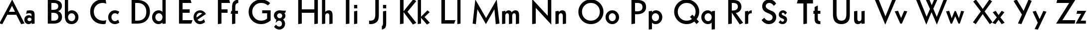 Пример написания английского алфавита шрифтом Geometric 231 Bold BT
