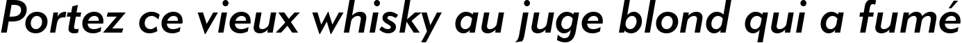 Пример написания шрифтом Geometric 415 Medium Italic BT текста на французском