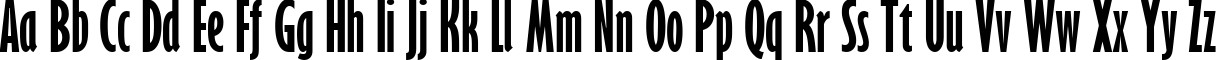 Пример написания английского алфавита шрифтом Gill Sans MT Ext Condensed Bold