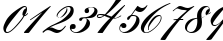 Пример написания цифр шрифтом Gloria script