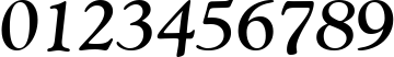 Пример написания цифр шрифтом Goudy Old Style Bold Italic BT