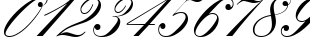 Пример написания цифр шрифтом Heather Script One