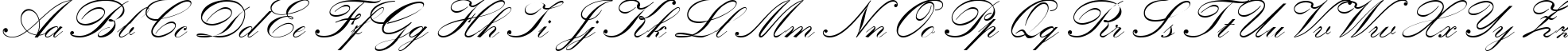 Пример написания английского алфавита шрифтом Heather Script Two