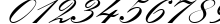 Пример написания цифр шрифтом Heather Script Two