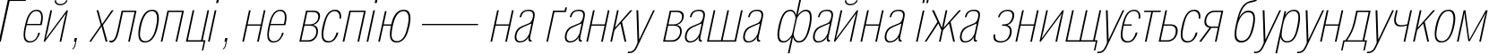 Пример написания шрифтом HeliosCondThin Italic текста на украинском Пример написания шрифтом HeliosCondThin Italic текста на украинском