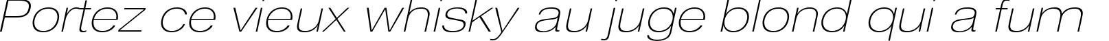 Пример написания шрифтом HeliosExtThin Italic текста на французском