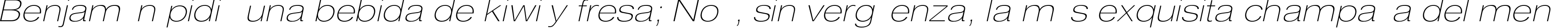 Пример написания шрифтом HeliosExtThin Italic текста на испанском