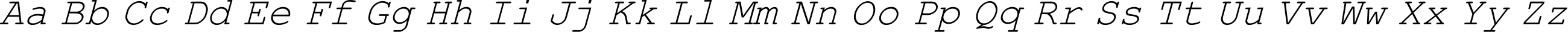 Пример написания английского алфавита шрифтом HellasCour Italic