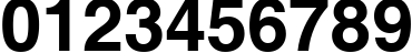 Пример написания цифр шрифтом Helvetica Bold