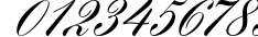 Пример написания цифр шрифтом Hogarth script