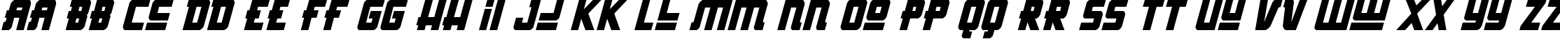 Пример написания английского алфавита шрифтом Hong Kong Hustle Condensed Italic