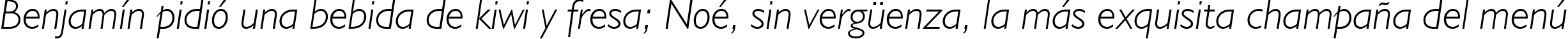 Пример написания шрифтом Humanist 521 Light Italic BT текста на испанском