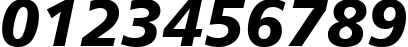 Пример написания цифр шрифтом Humanist 777 Black Italic BT