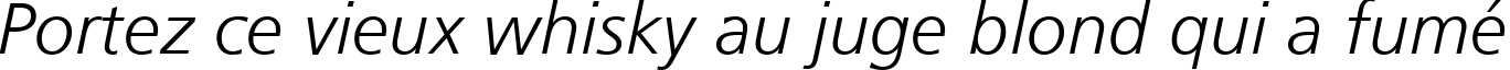Пример написания шрифтом Humanist 777 Light Italic BT текста на французском