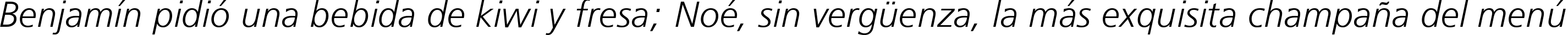 Пример написания шрифтом Humanist 777 Light Italic BT текста на испанском