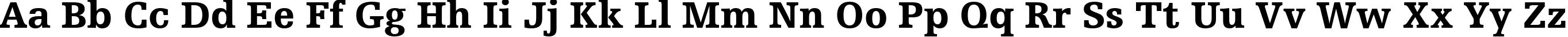 Пример написания английского алфавита шрифтом Humanist Slabserif 712 Black BT