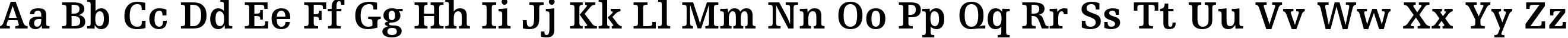 Пример написания английского алфавита шрифтом Humanist Slabserif 712 Bold BT