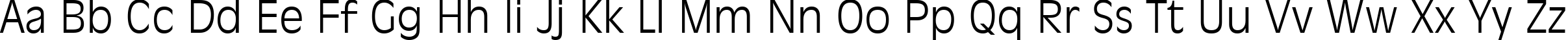 Пример написания английского алфавита шрифтом Incised 901 Light BT