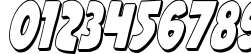 Пример написания цифр шрифтом Jack's Candlestick 3D Extra-condensed