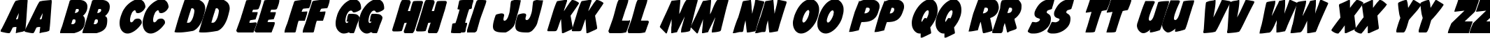 Пример написания английского алфавита шрифтом Jack's Candlestick Bold Condensed